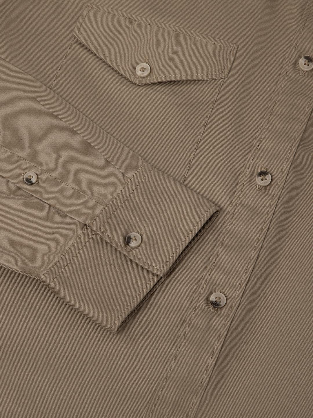 Double Pocket Cargo Shirt in Khaki- Comfort Fit