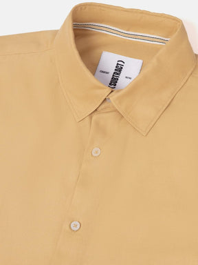 Leightweight Tencel Shirt in Tuscany Yellow- Comfort Fit