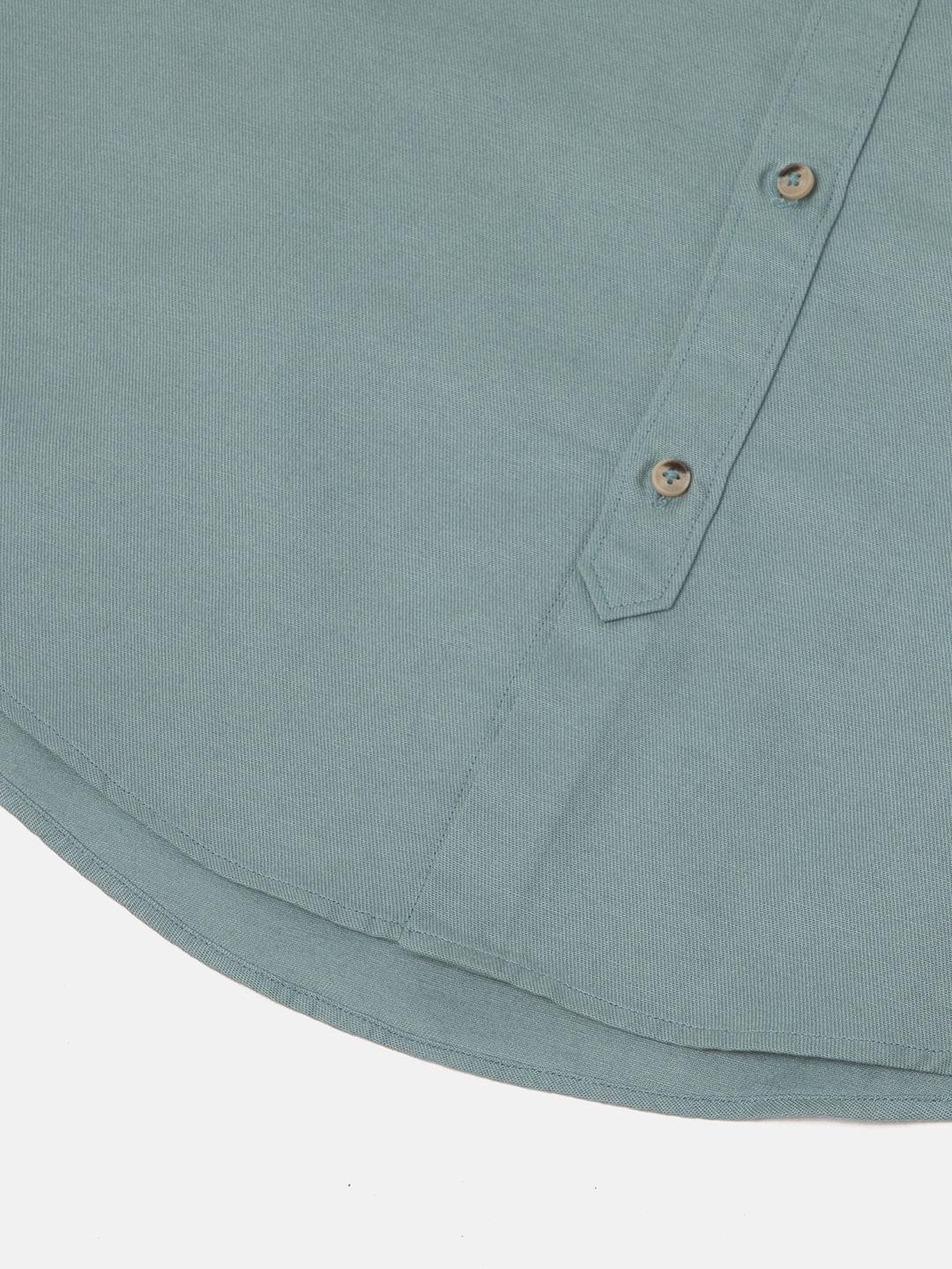 Lightweight Cotton Linen Shirt in Sea Green- Comfort Fit