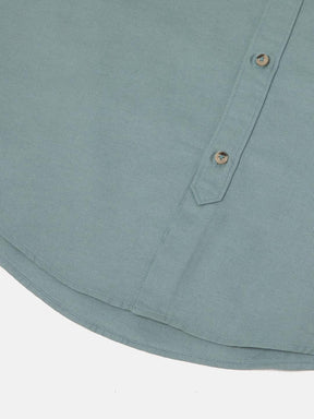 Lightweight Cotton Linen Shirt in Sea Green- Comfort Fit