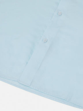 Cotton Tencel Shirt in Sky Blue- Comfort fit