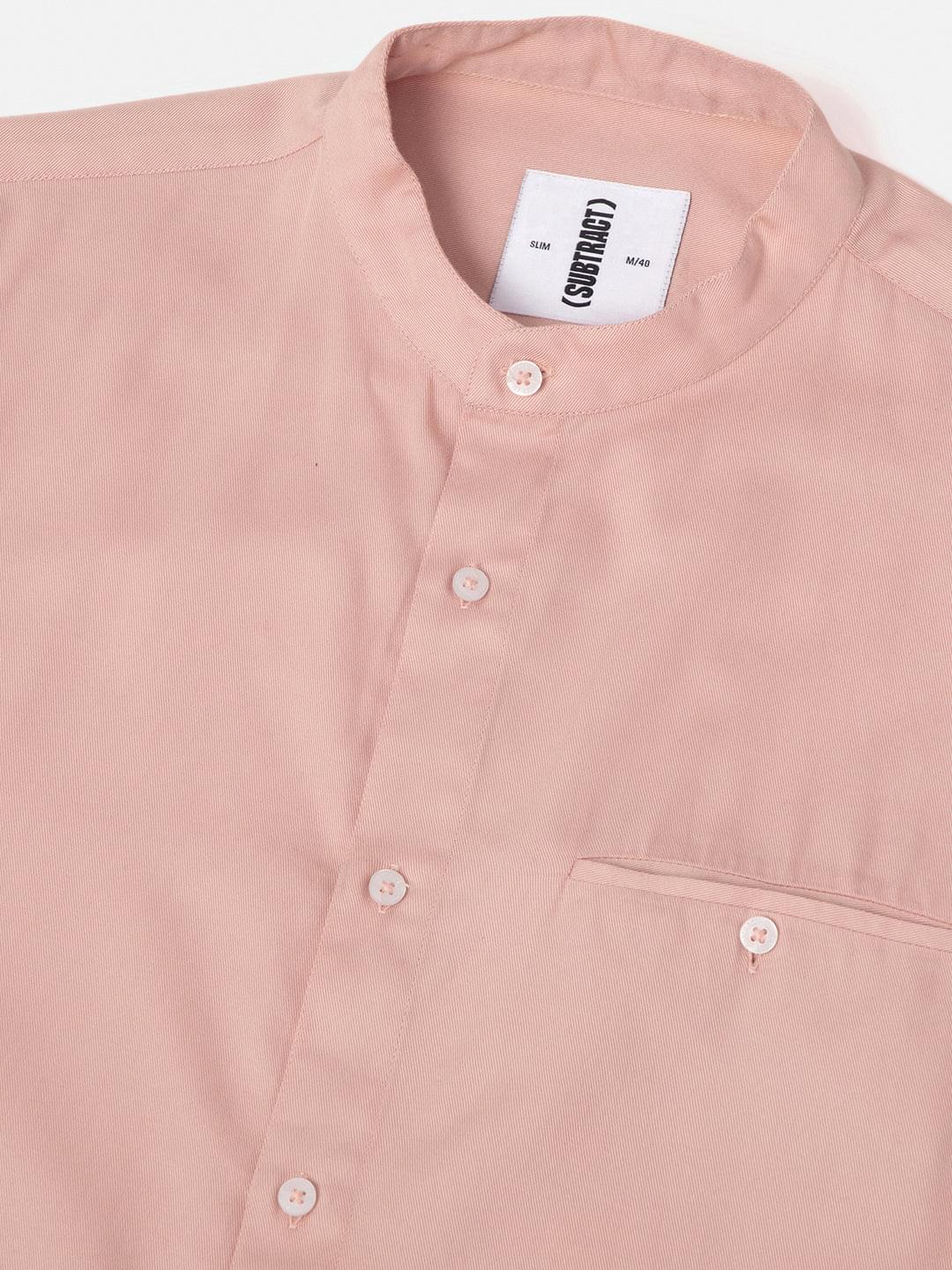 Lightweight Tencel Shirt in Salmon Pink- Slim Fit