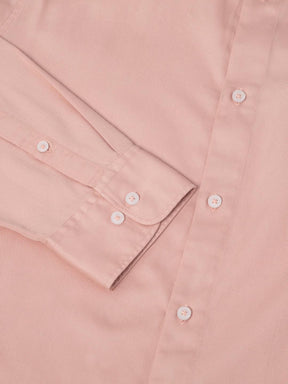 Cotton Tencel Shirt in Pink- Slim Fit