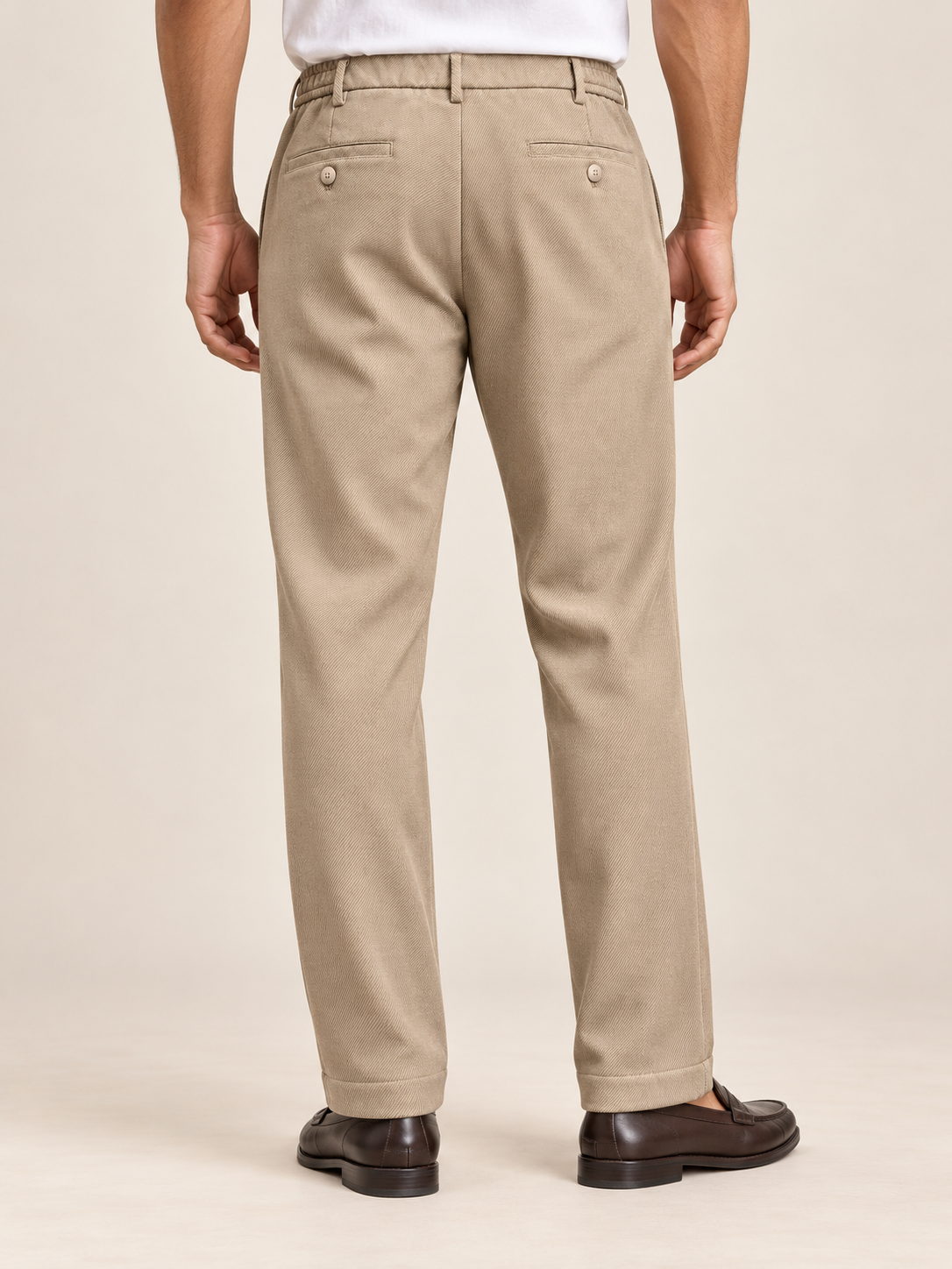 Korean Comfort Fit Pants in Beige