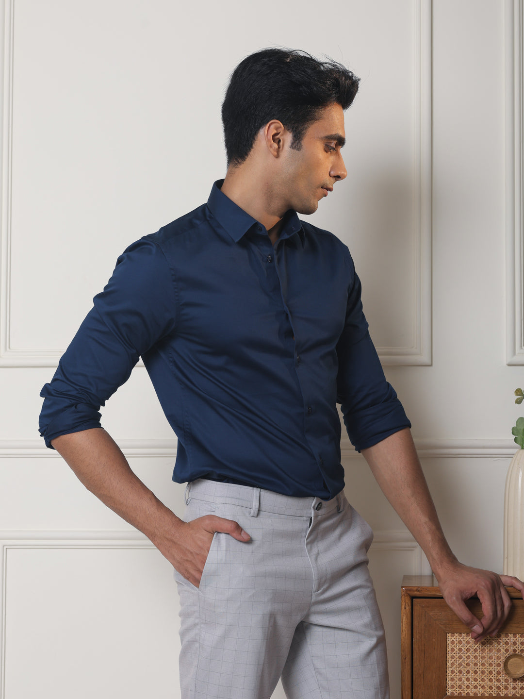 LuxeStretch™ Shirt in Midnight Blue