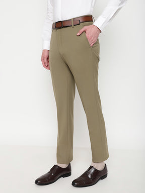 4-Way Stretch Formal Trousers in Tan Khaki- Slim Fit