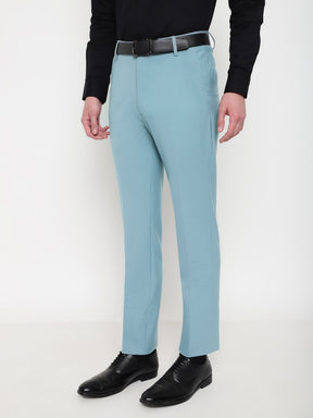 4-Way Stretch Formal Trousers in Powder Blue- Slim Fit