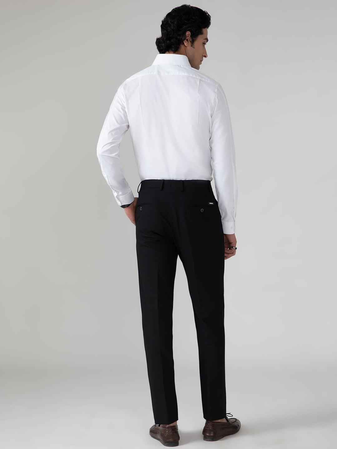 2 Way Stretch Dobby Shirt in White- Slim Fit