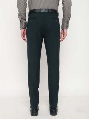 4-Way Stretch Formal Trousers in Bottle Green- Slim Fit