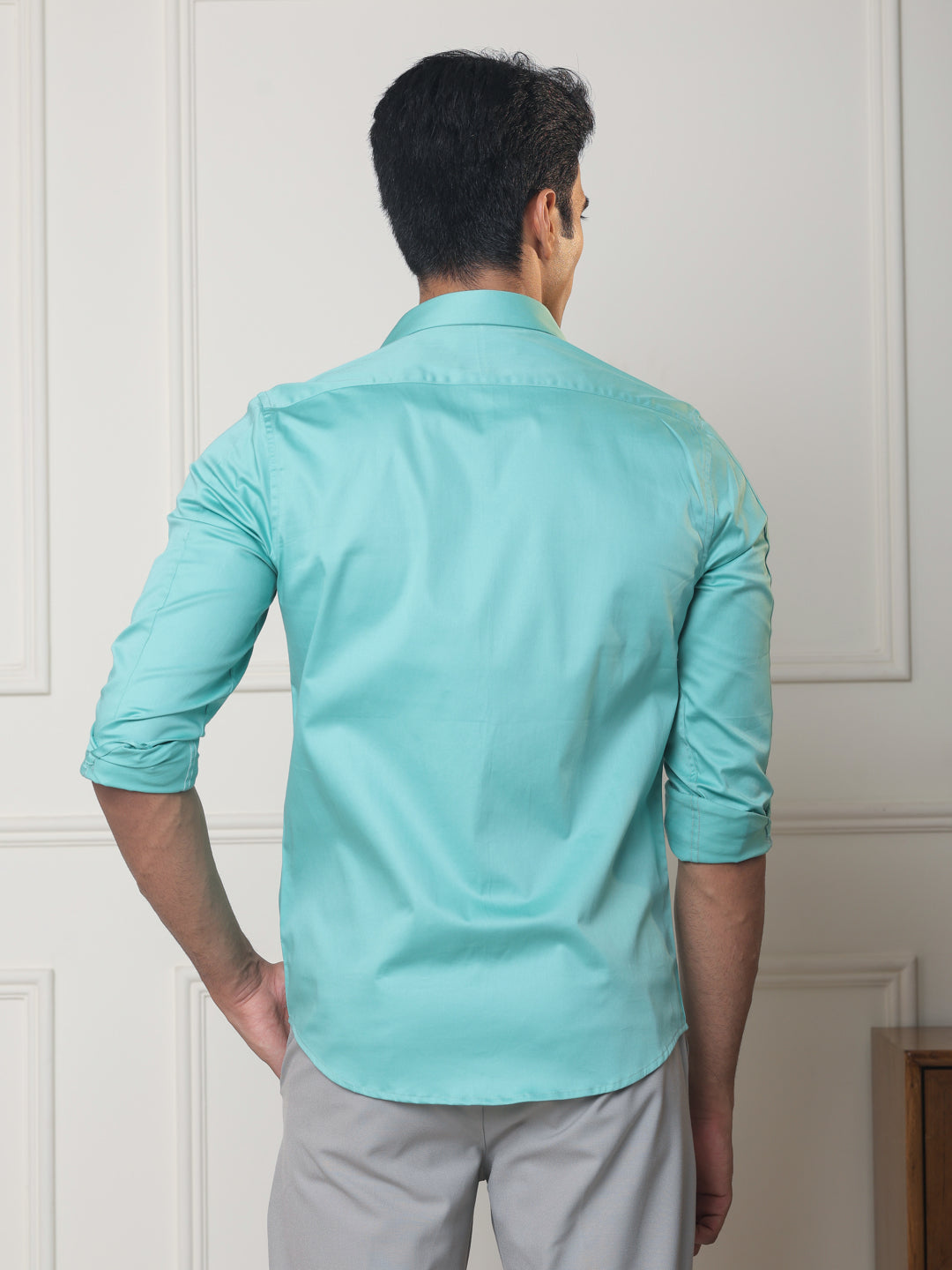 Luxestretch™ Mint Shirt & Movelite™ Steelgrey Trousers
