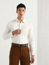 Herringbone Easy-Iron Formal Shirt in Ivory Cream