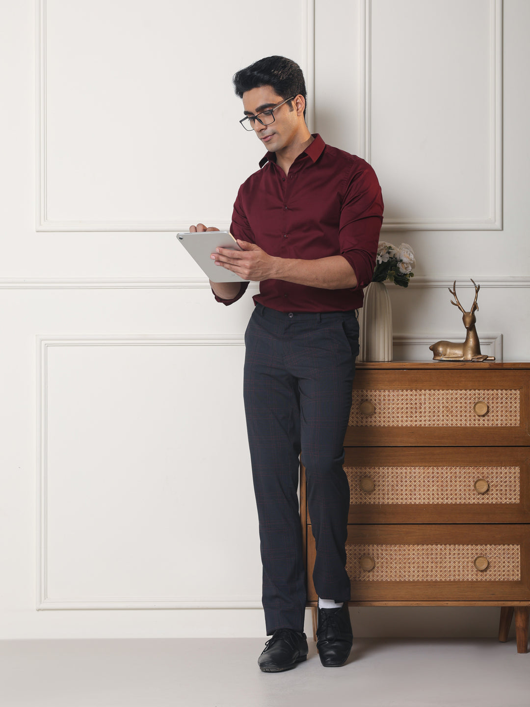 LuxeStretch™ Shirt in Maroon