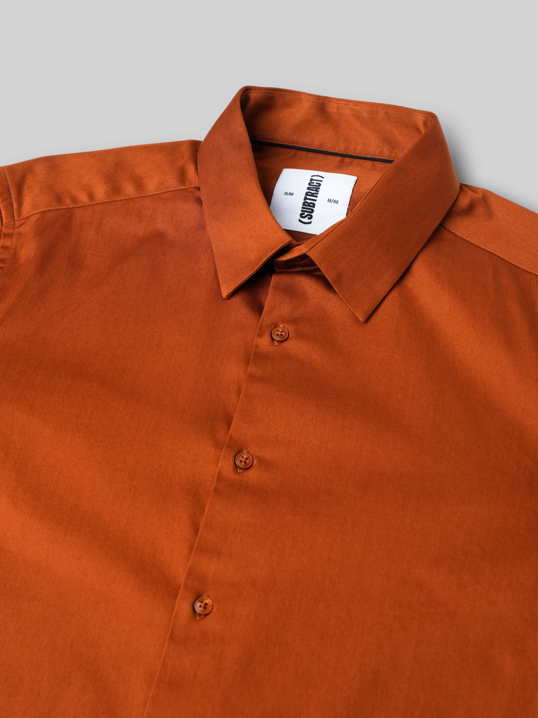 2 Way Stretch Satin Shirt in Copper