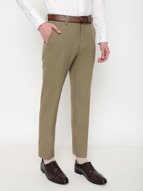 4-Way Stretch Formal Trousers in Tan Khaki- Slim Fit