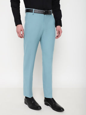 4-Way Stretch Formal Trousers in Powder Blue- Slim Fit