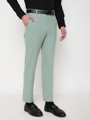 4-Way Stretch Formal Trousers in Mint Green- Slim Fit