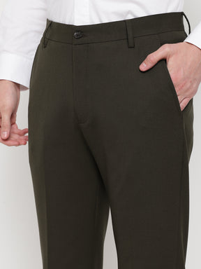4-Way Stretch Formal Trousers in Jade Olive- Slim Fit