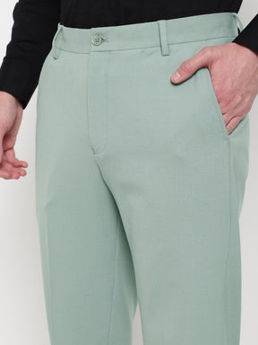 4-Way Stretch Formal Trousers in Mint Green- Slim Fit