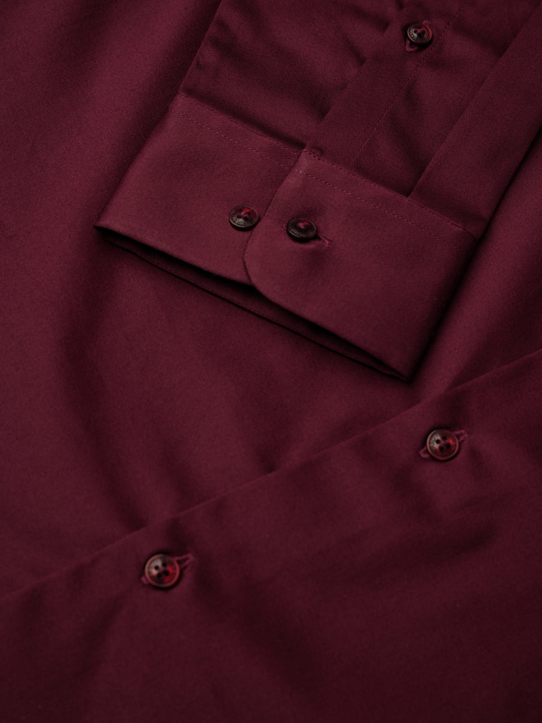 2 Way Stretch Satin Shirt in Maroon