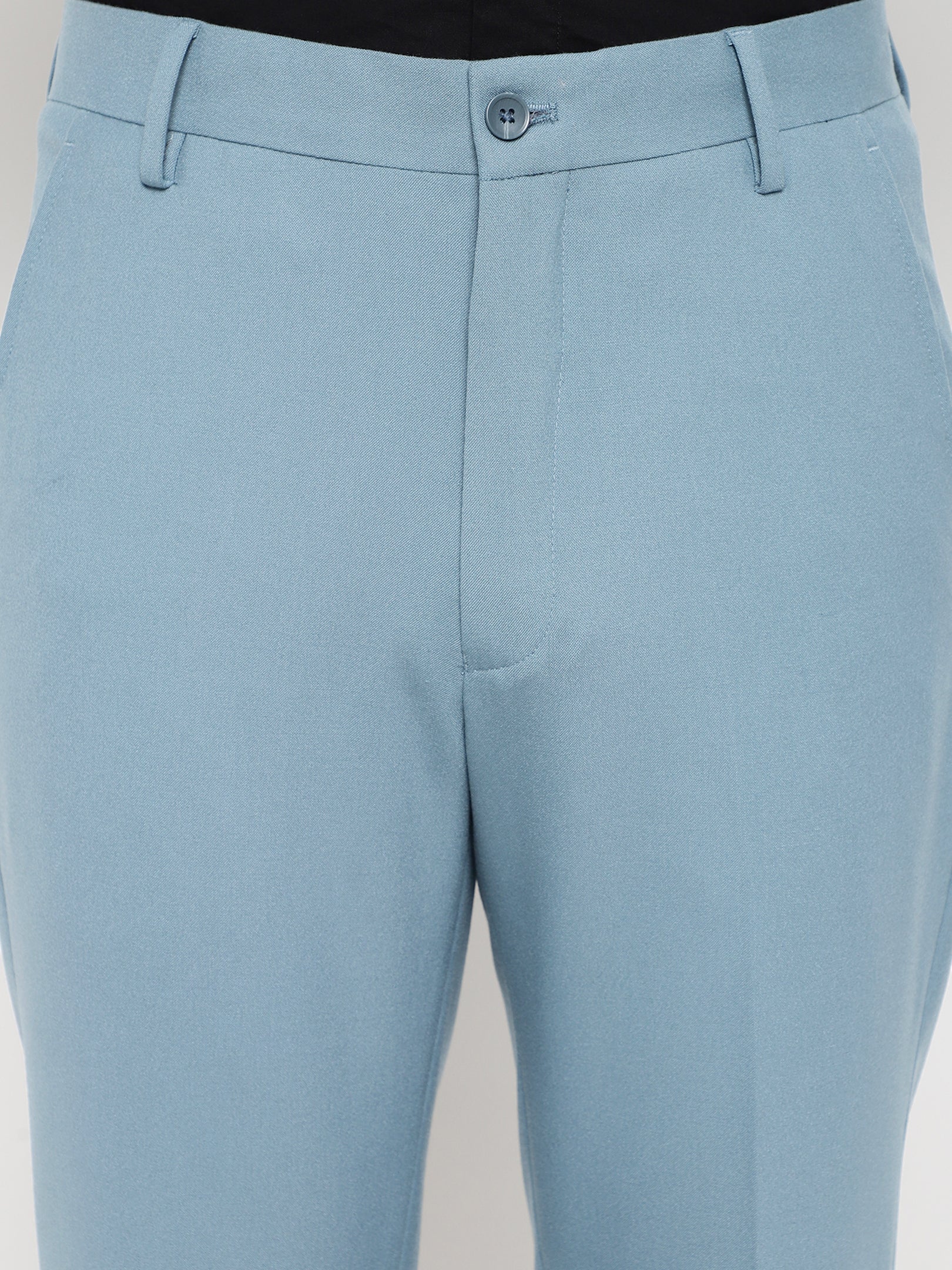 4-Way Stretch Formal Trousers in Powder Blue- Slim Fit