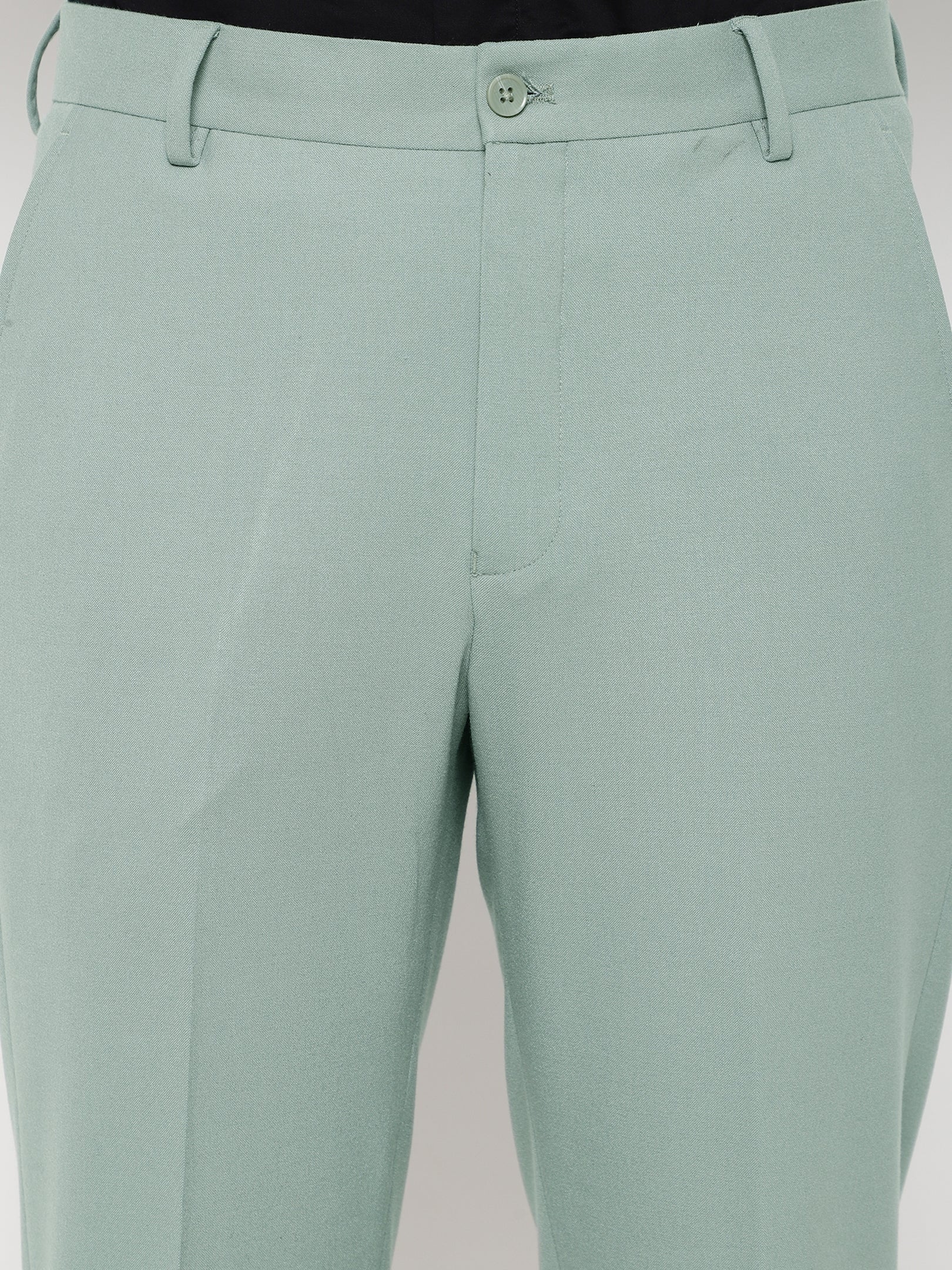 4-Way Stretch Formal Trousers in Mint Green- Slim Fit