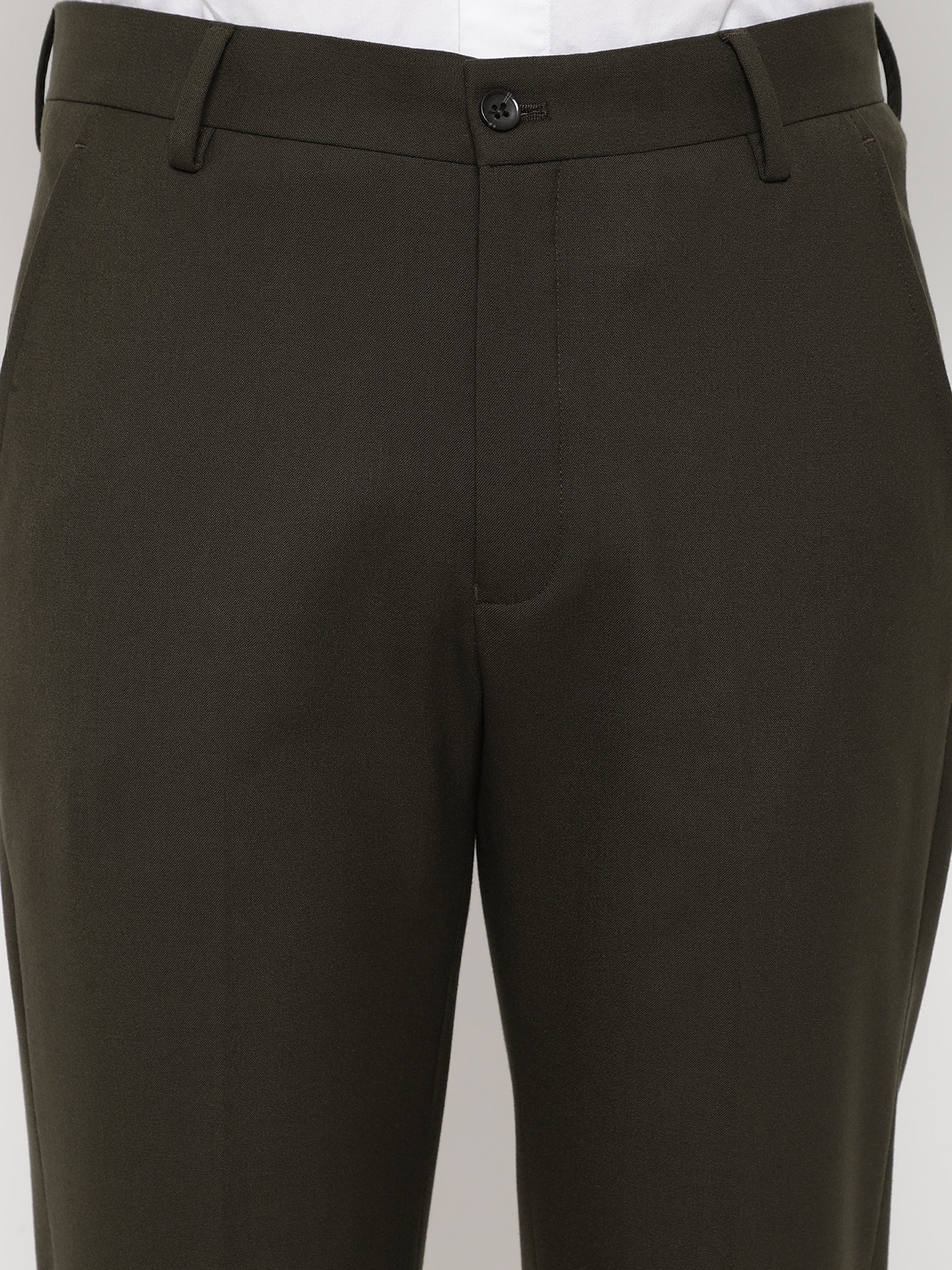 4-Way Stretch Formal Trousers in Jade Olive- Slim Fit