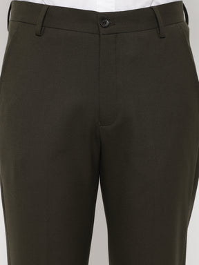 4-Way Stretch Formal Trousers in Jade Olive- Slim Fit
