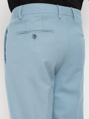 4-Way Stretch Formal Trousers in Powder Blue- Slim Fit