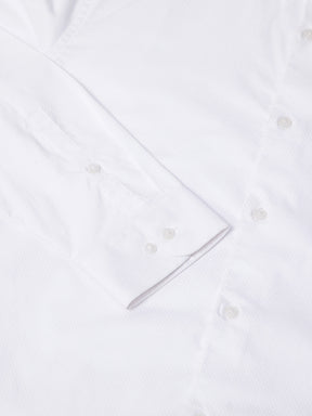 2 Way Stretch Dobby Shirt in White- Slim Fit