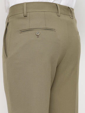 4-Way Stretch Formal Trousers in Tan Khaki- Slim Fit