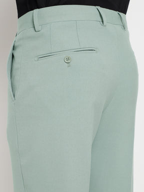 4-Way Stretch Formal Trousers in Mint Green- Slim Fit