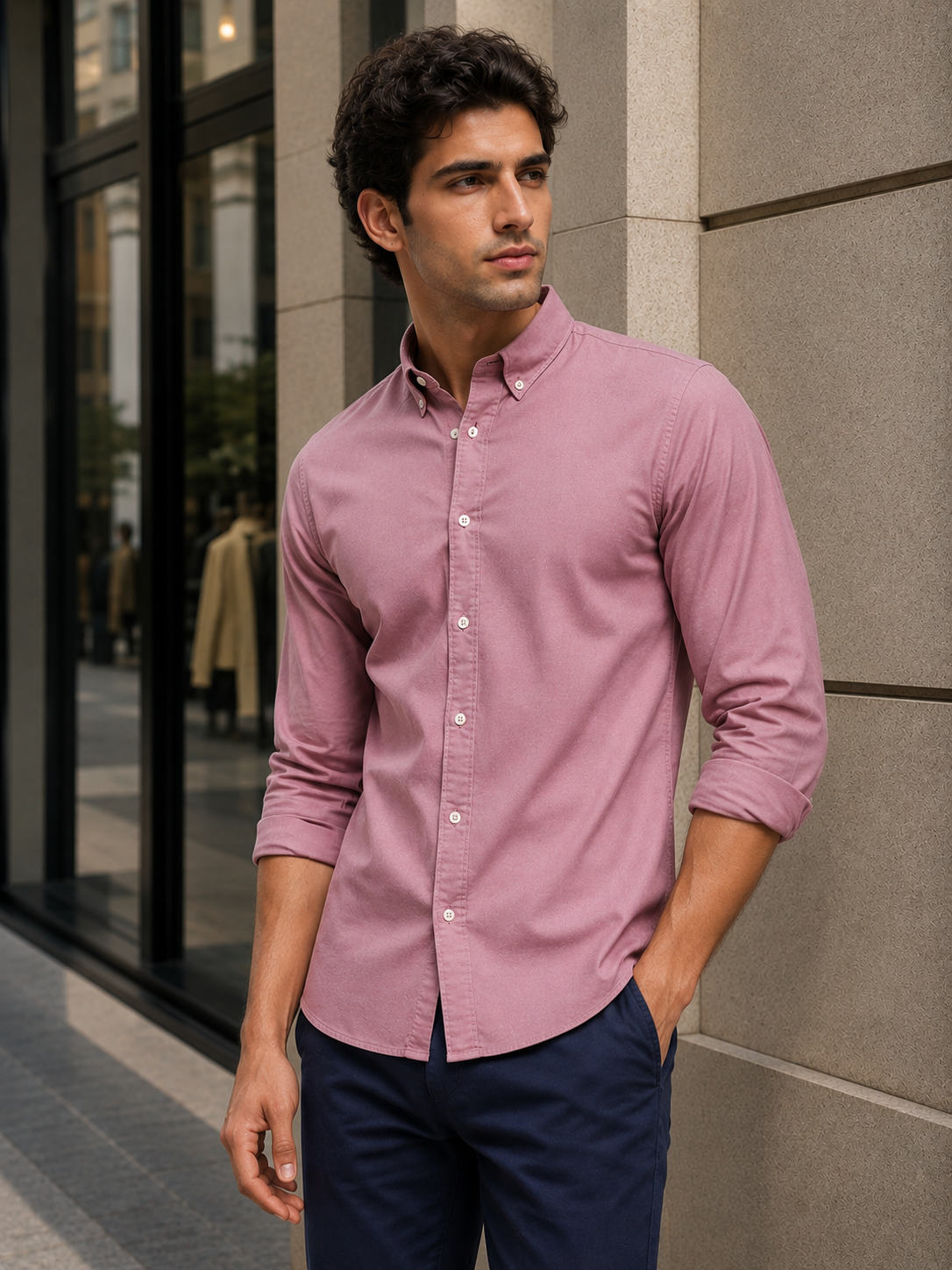OxfordFlex™ Shirt in Roseberry-Slim Fit