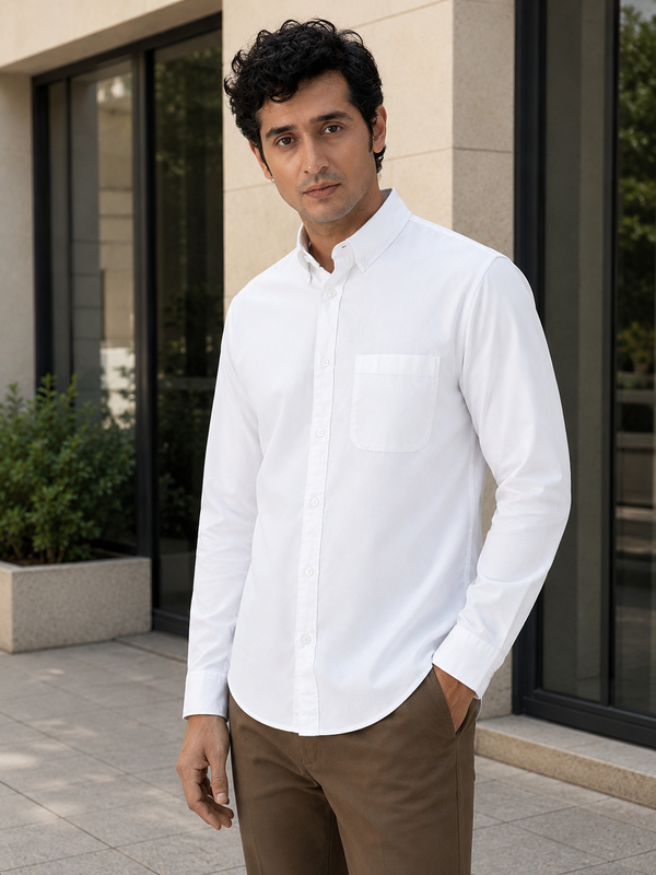 OxfordFlex™ Shirt in White- Comfort Fit