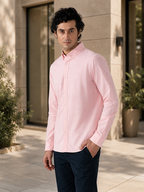 OxfordFlex™ Shirt in Salmon Pink- Slim Fit