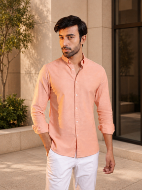 OxfordFlex™ Shirt in Light Orange - Slim Fit