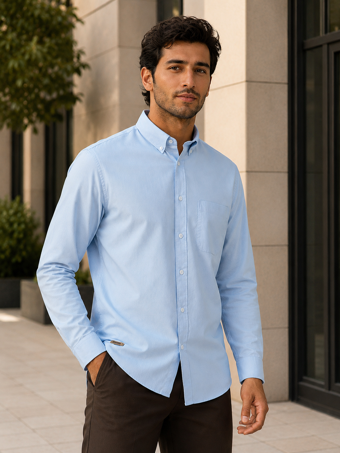 OxfordFlex™ Shirt in Sky Blue- Comfort Fit