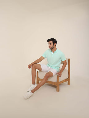 Organic Cotton Polo in Ice Green