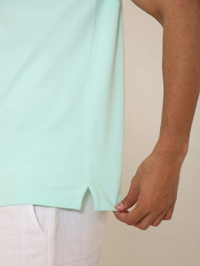 Organic Cotton Polo in Ice Green