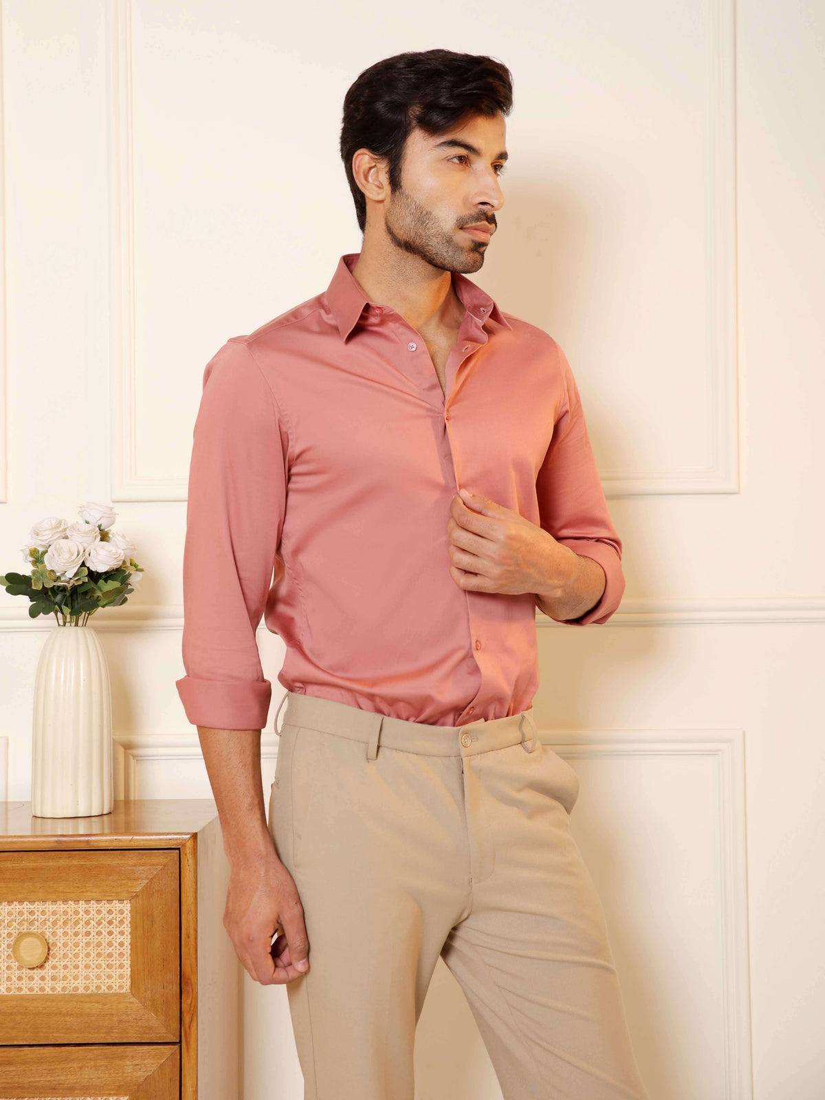 LuxeStretch™ Shirt in Rose Metal