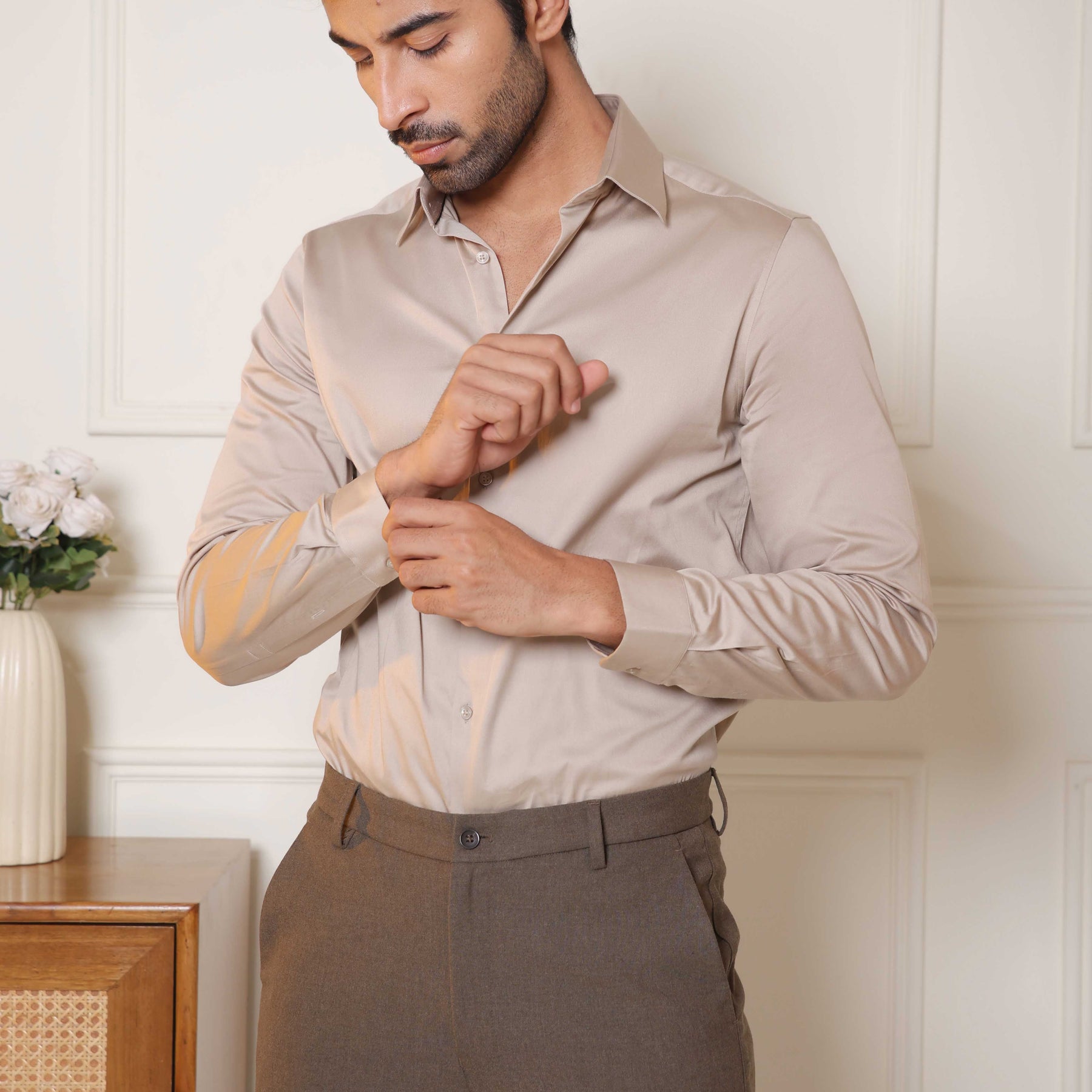 Luxestretch™ Hazelwood Shirt & Movelite™ Oak Brown Trousers