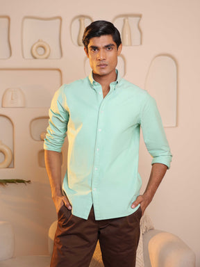 OxfordFlex™Shirt in Light Green - Slim Fit