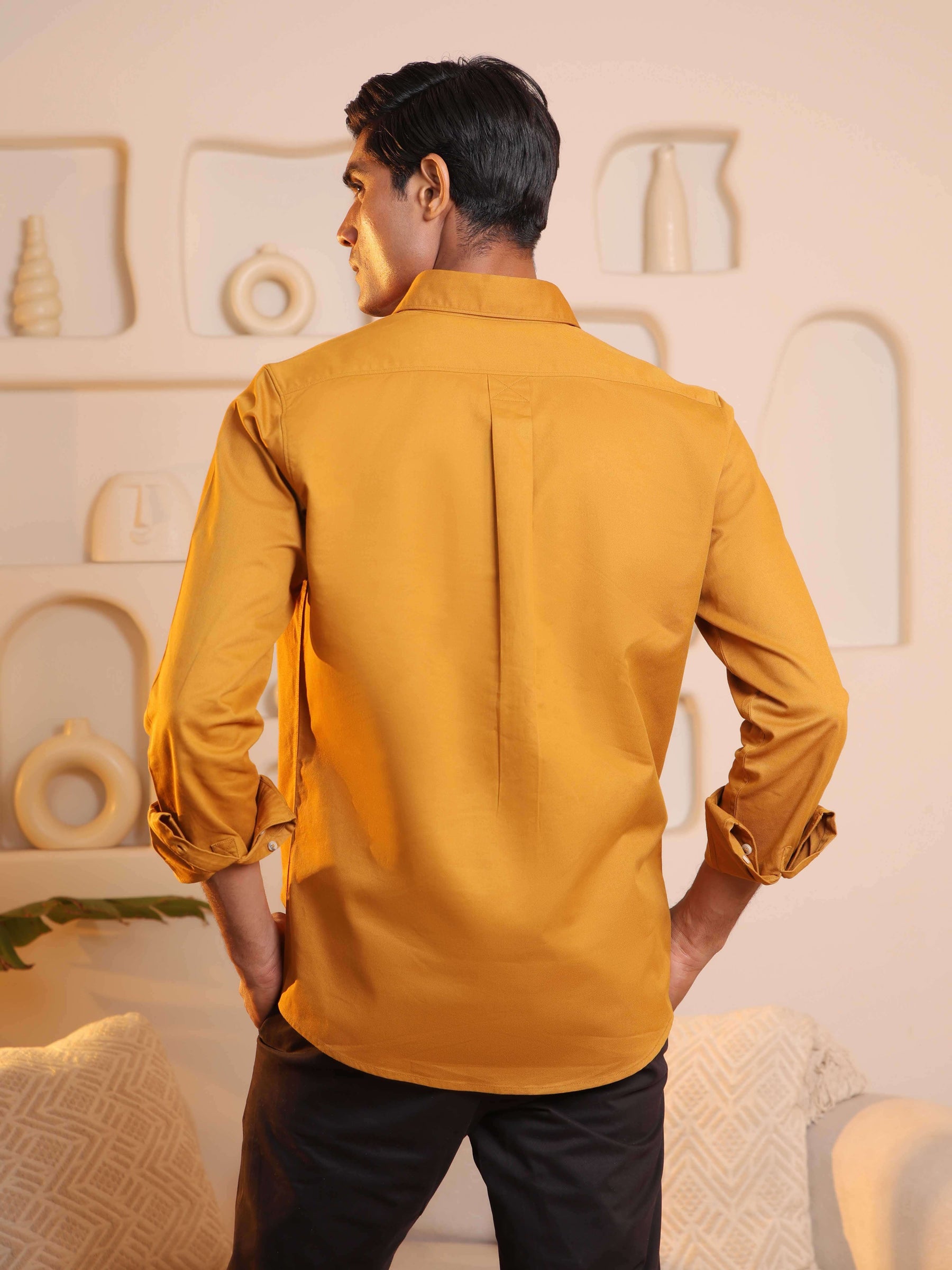 Double Pocket Cargo Shirt in Bronze - Comfort Fit