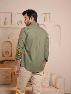 OxfordFlex™ Shirt in Olive - Comfort Fit