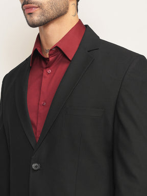 Men Black Slim Fit Single-Breasted Stretchable Blazer For All Seasons
