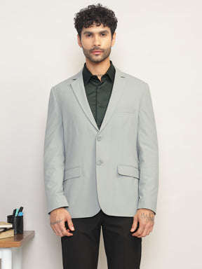 Men Mint Green Slim Fit Single-Breasted Stretchable Blazer For All Seasons