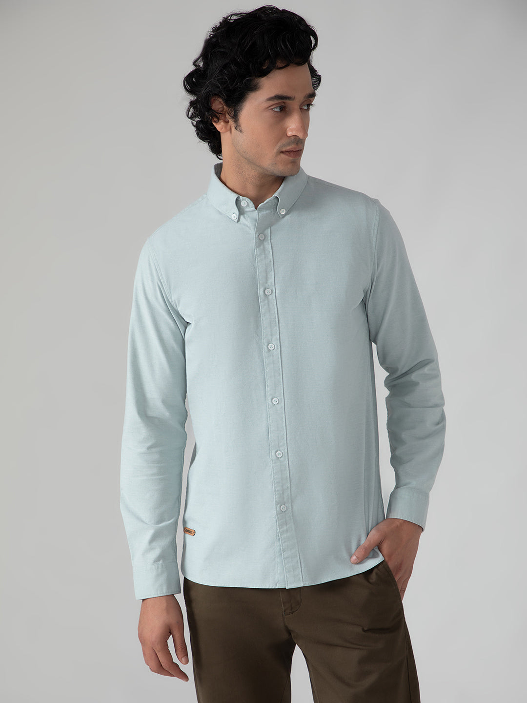 OxfordFlex™ Shirt in Mint Green- Slim Fit