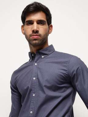 OxfordFlex™ Shirt in Ash Blue-Slim Fit
