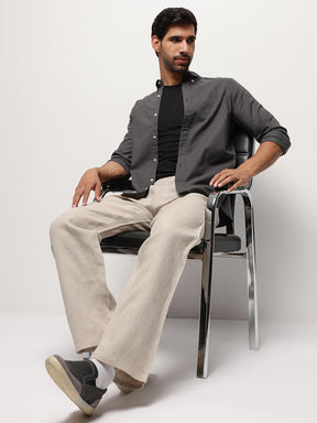 OxfordFlex™ Shirt in Graphite-Slim Fit