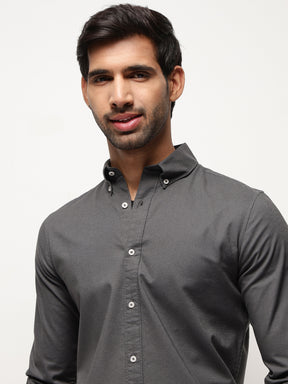 OxfordFlex™ Shirt in Graphite-Slim Fit