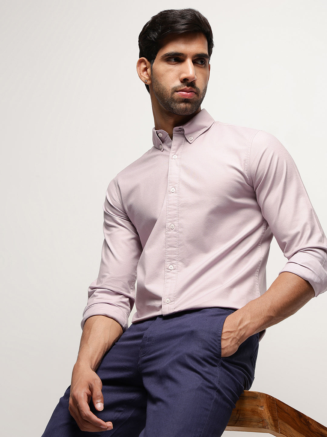 OxfordFlex™ Shirt in Purple Ash -Slim Fit